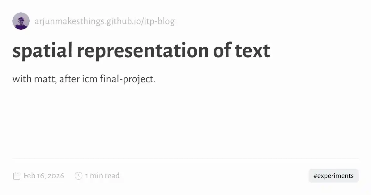 Spatialised Text Examples spatial representation of text